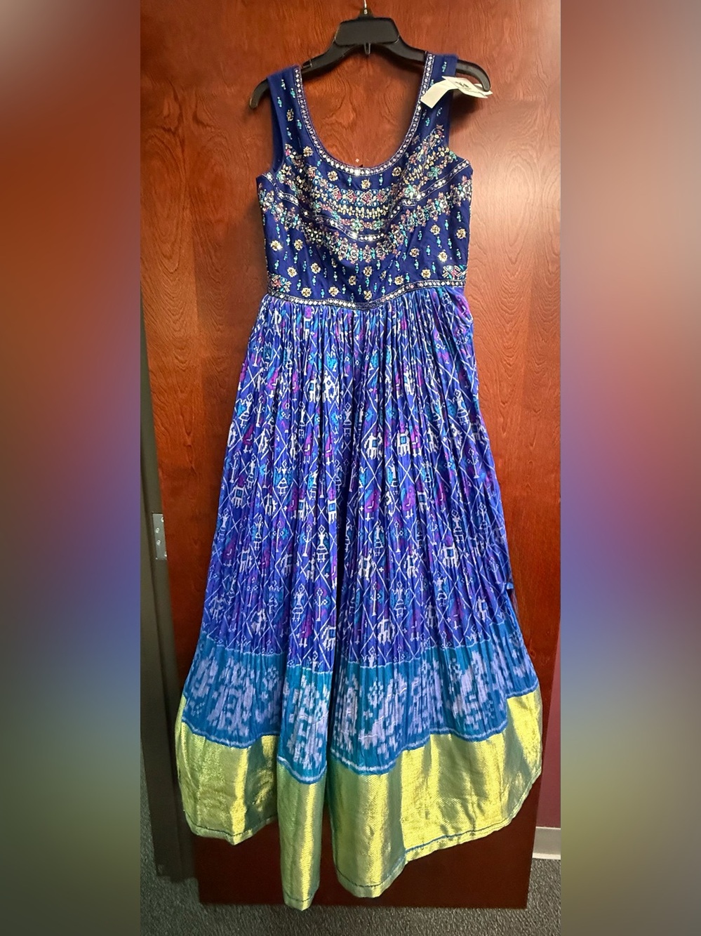 Salwar suit with matching saree - layered bottom of dress.